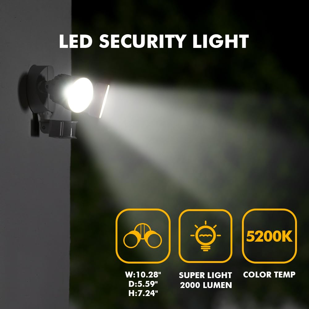 P6221W PIR24 2000 Lumen 18 Watt 26 LED Motion Activated Integrated Dual (White / 1 Pack)