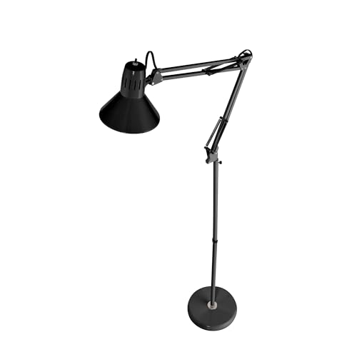 Office VLF100F Swing Arm Metal Floor Lamp (72" Tall / Floor, Black)