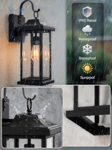 Extra Large 21 Inch Dusk to Dawn Outdoor Lighting Matte Black (Black / 21 Inch)