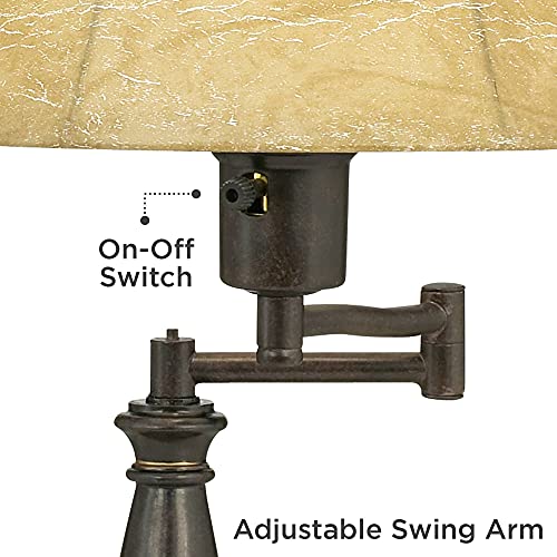 22 1 2" High Desk Lamp Bronze Andrea Swing Arm Dimmer and USB Charging Port (Bronze - USB Dimmer Included)