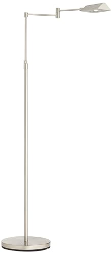 Zema Nickel Swing Arm Modern LED Pharmacy 49.5" Tall Floor Lamps Set of 2