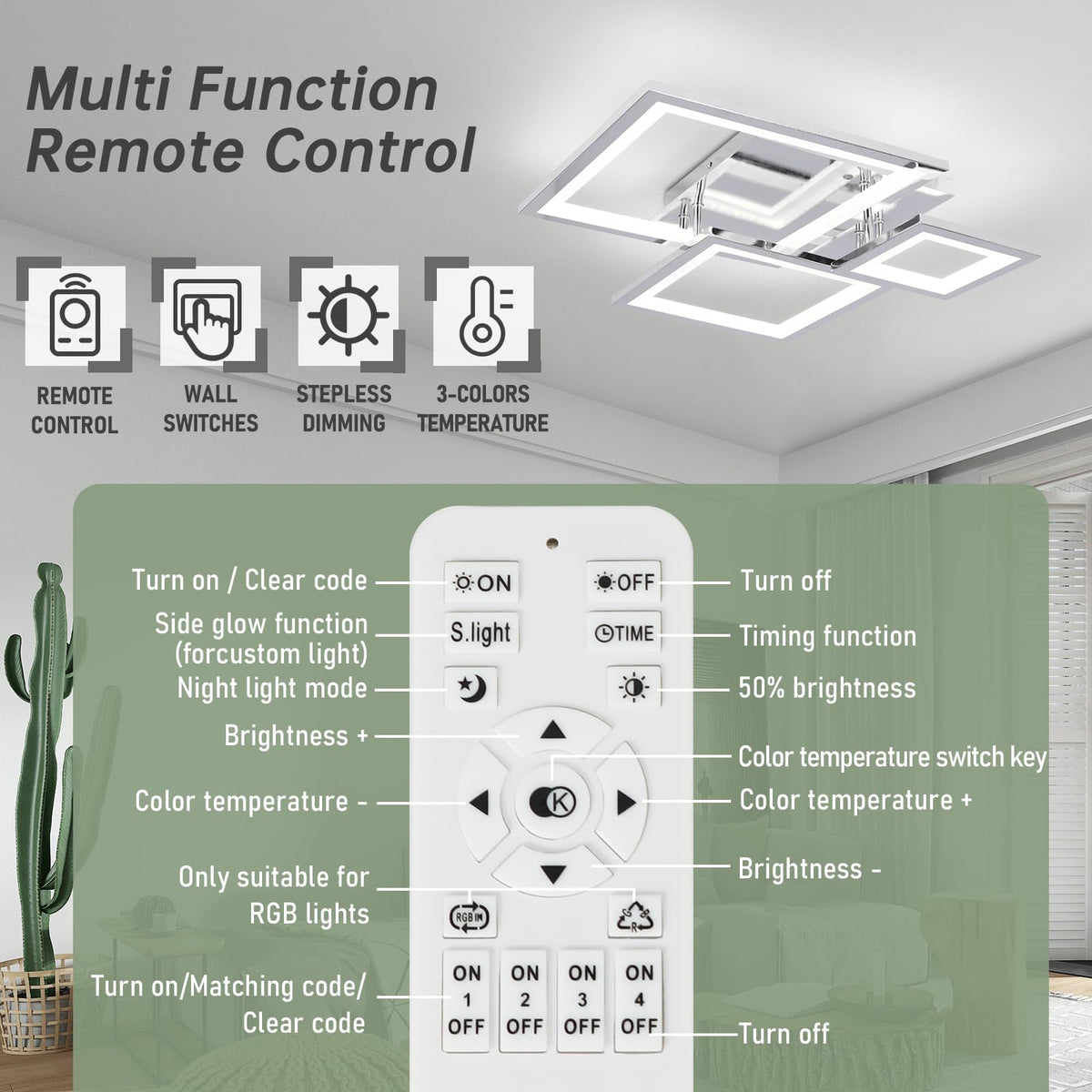 Modern Chrome Led Ceiling Light 3 (Chrome / 19.2Inch)