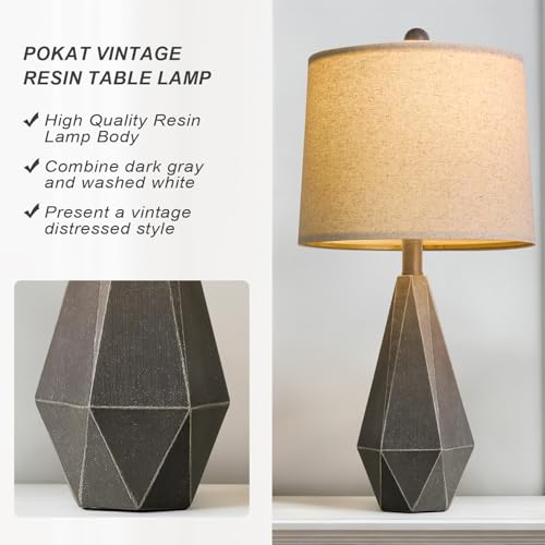 23.5'' Farmhouse Table Lamps Set of 2 (Medium - Deep Grey)