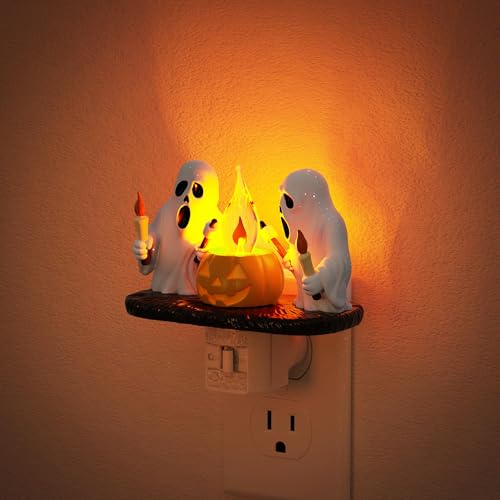 Halloween Night Light (Candle Ghost-Amber / 1 Pack)