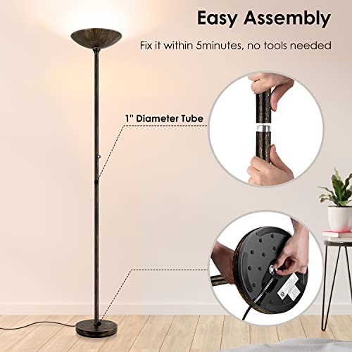Torchiere Floor Lamp Antique Bronze (Bronze Torchiere Floor Lamp)