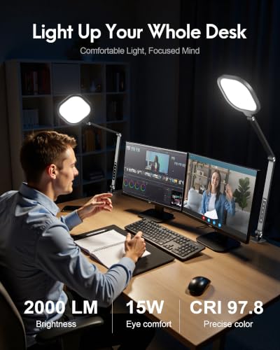 Remote LED Desk Lamp with Clamp (Black)