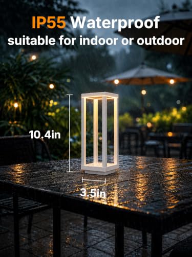 2Pack Cordless Table Lamp Rechargeable (White)