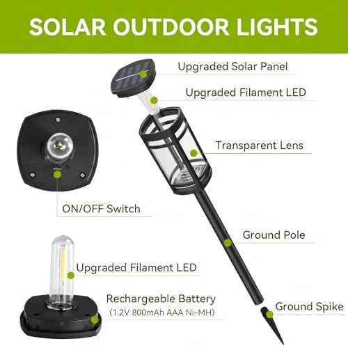12 Pack Solar Pathway Lights Outdoor Waterproof (Warm white light)