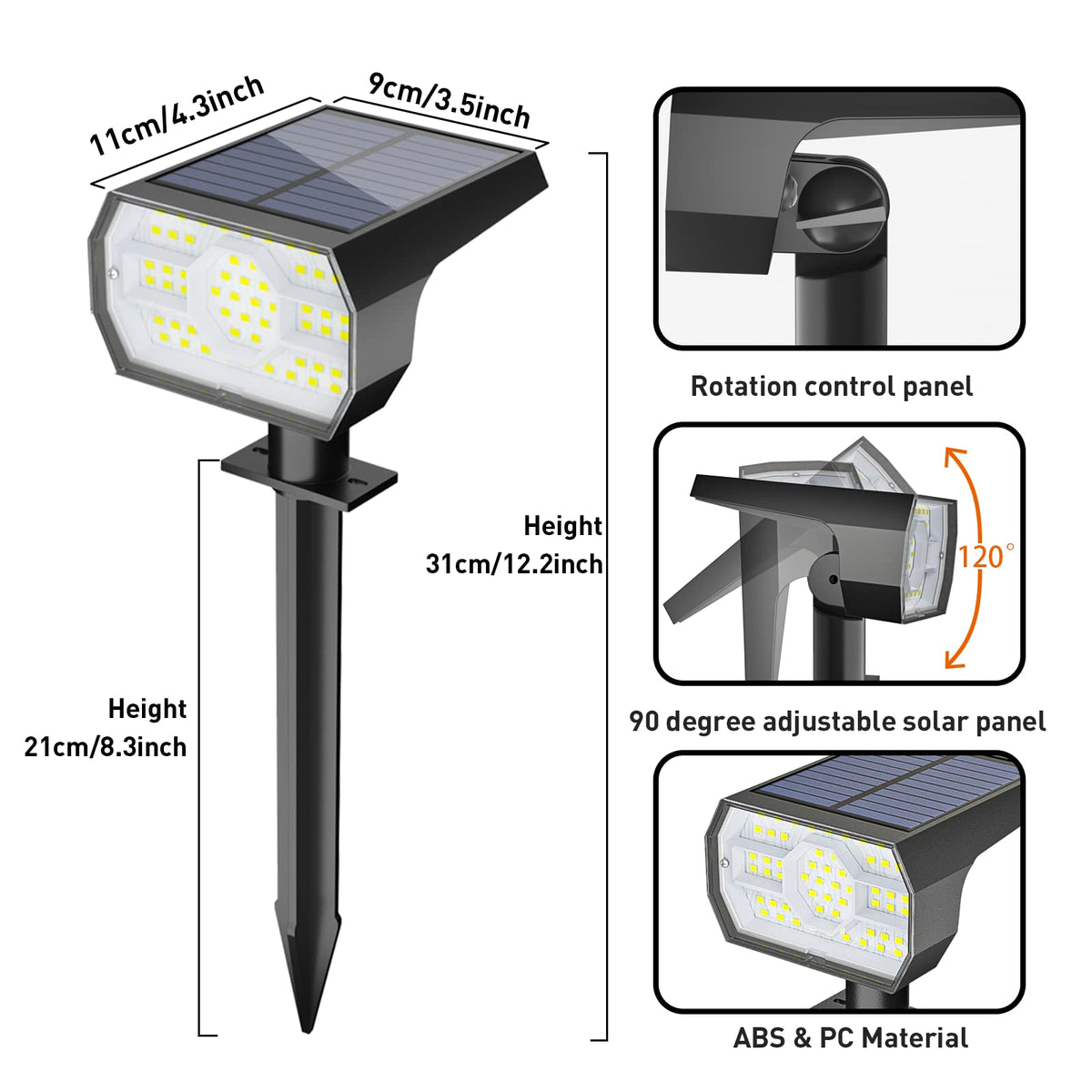 Solar Lights Outdoor Waterproof (Cool White / 4 Pack)