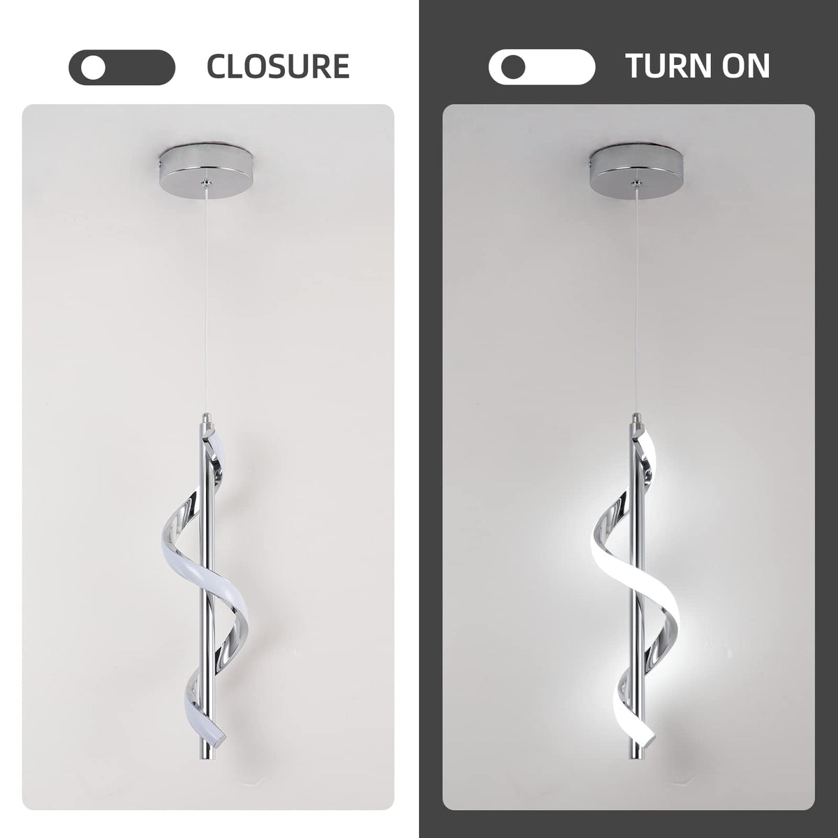 Modern Led Pendant Light Fixture (Chrome)