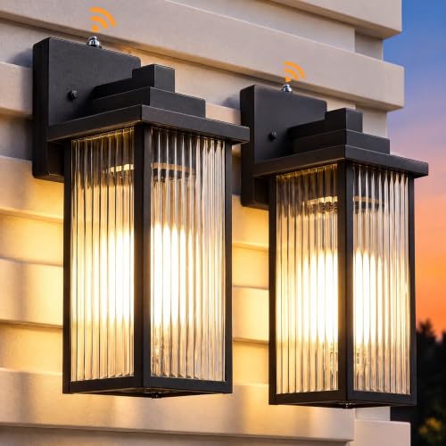2 Pack 18" Matte Black Outdoor Wall Light (Black / 18''-2 Pack)