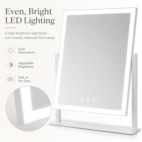 16"x13" Vanity Mirror with Lights (White / 16"L x 13"W)