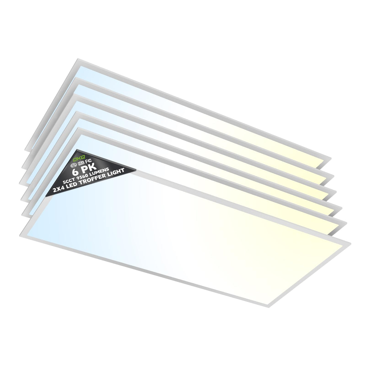 2x4 LED Flat Panel Light Drop Ceiling Office Fixture (2x4FT-6Pack)
