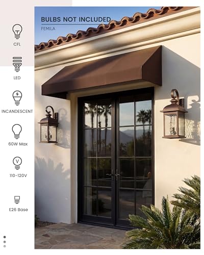 26" Outdoor Wall Sconce (ORB, Water Ripple Glass / 26", Single Unit)