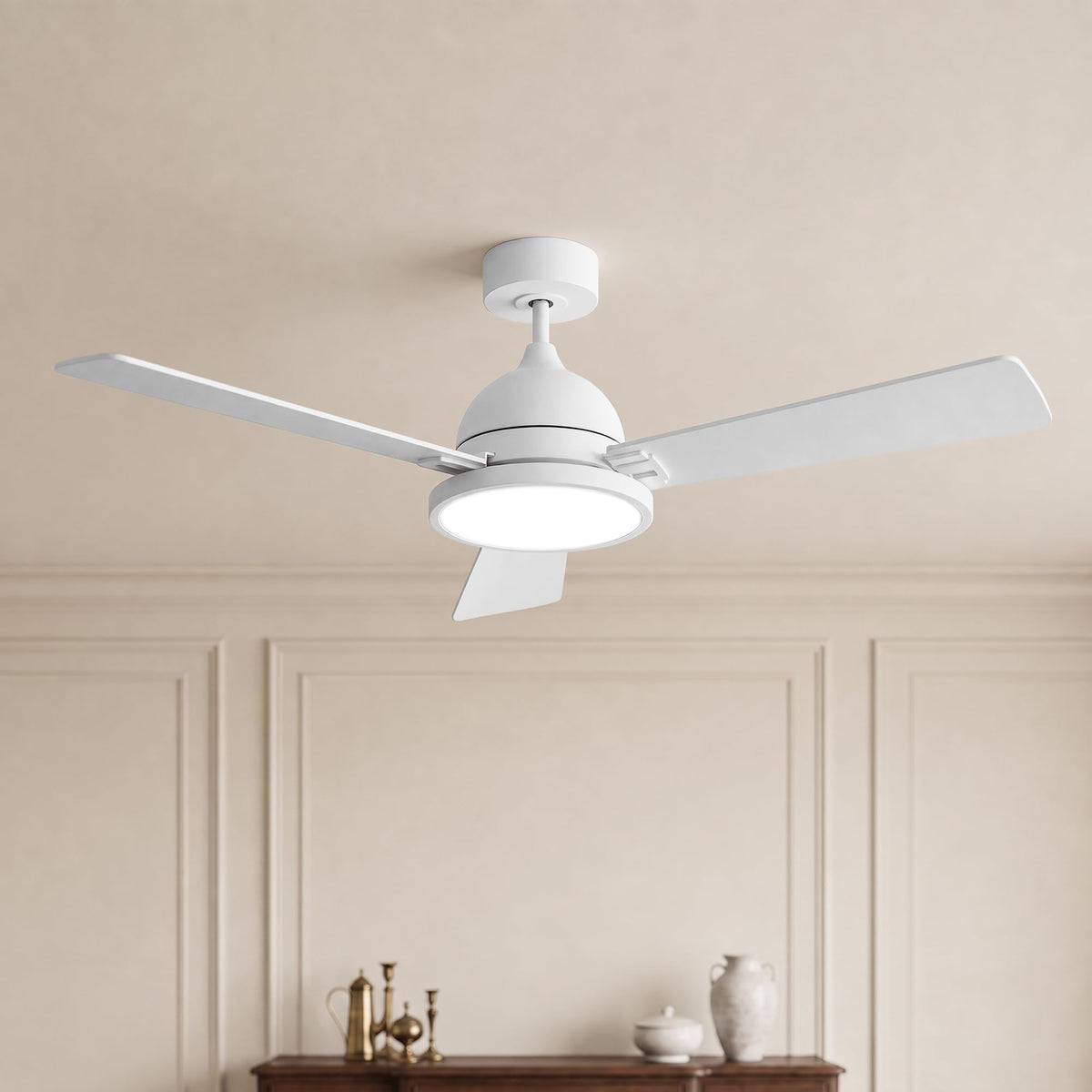 52" Ceiling Fan with Lights (White / 52 Inch)