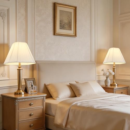 White Pleated Lamp Shades Bell Shade 1 Pc 6.5"×13"×10.5" (White-1 Pack / 6.5*13*10.5in)