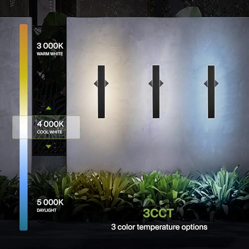 24" LED Linear Wall Sconce 2 Pack (Black)