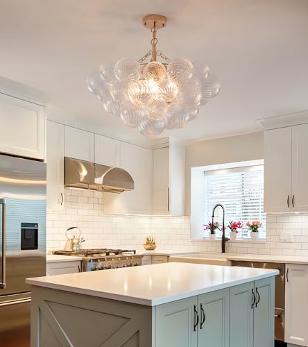 Modern Glass Ceiling Light (Ceiling Light 5-Light 25.2 inches Gold)