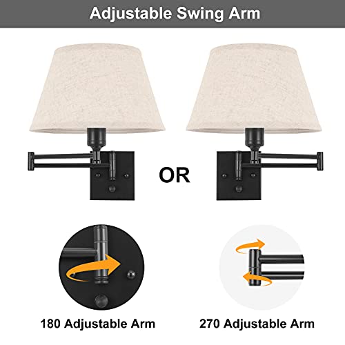 Dimmable Wall Sconce Plug in (Beige / Large)