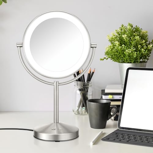 LED Vanity Mirror (Satin Nickel / 16"L x 10.3"W)