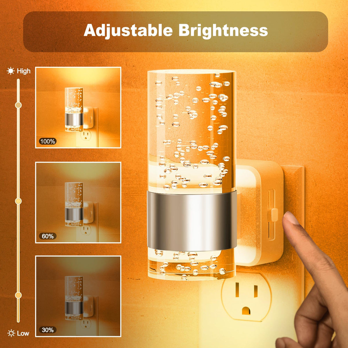 Night Light Automatic Night Lights Plug into Wall (Silver)