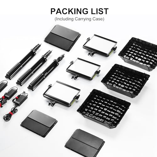 GVM RGB Photography Lighting Kits with 3 Softboxes (3 Packs With Softbox)
