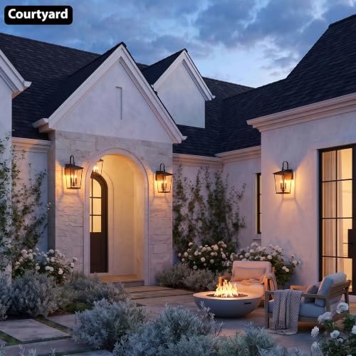 Modern Outdoor Wall Sconce Fixture 20 1 (Black-20.5in 1PCS / Non Dusk to Dawn)