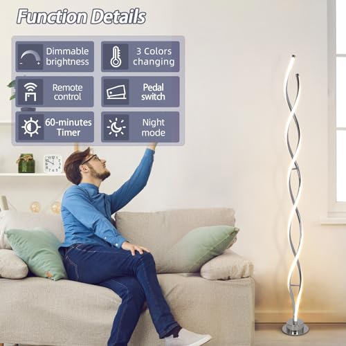 31W LED Floor Lamp (Silver C)