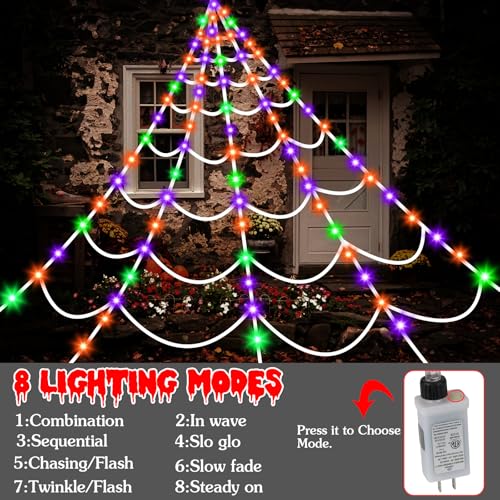 Halloween Decorations Outdoor Spiders Web Lights