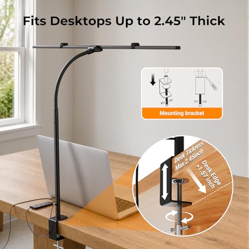 LED Desk Lamps for Home Office (Black)
