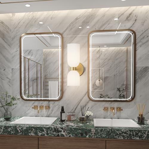 2 Light Wall Sconces with Cylinder Glass Shades