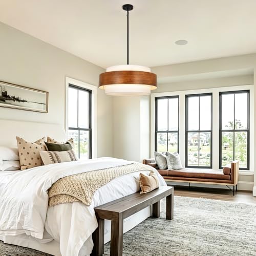 24'' Farmhouse Chandelier (Walnut Finish 24")
