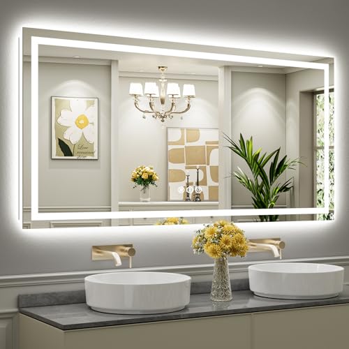 72x36 Inch LED Bathroom Mirror with Lights (Backlit+front Lit / 72"L x 36"W)