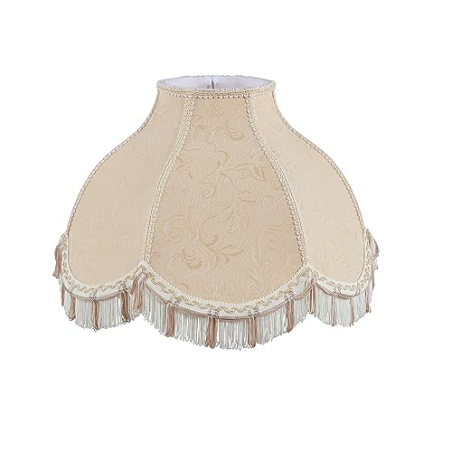 30308 Transitional Scallop Bell Shape Spider Construction Lamp Shade in Wheat (Wheat & 17" Wide)