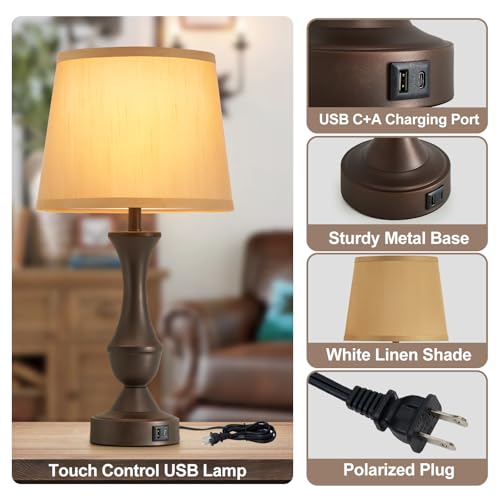22" Table Lamp Set of 2 (Brown,Brown / 22in)