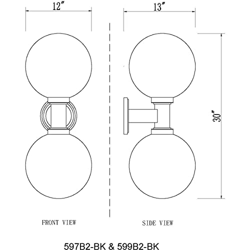 599B2 BK Laurent Outdoor Wall Sconce