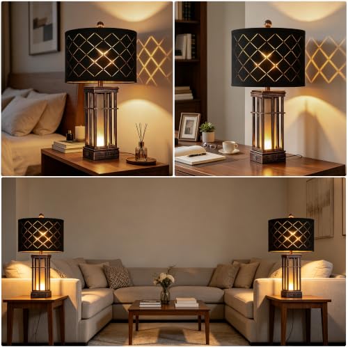 27" Modern Table Lamp with Nightlight