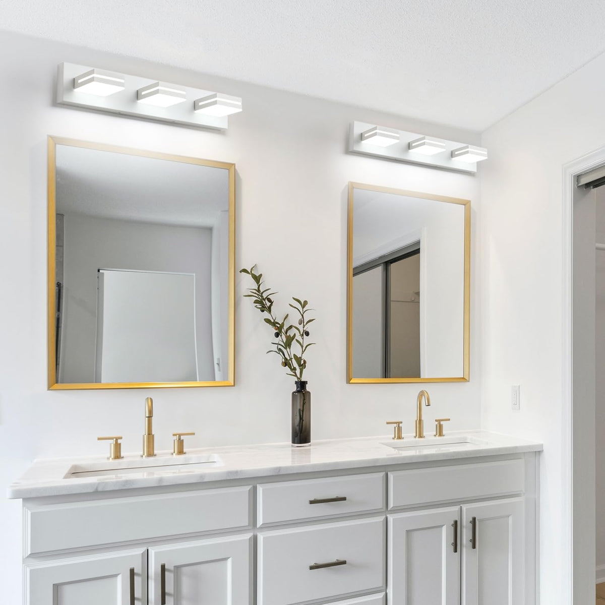 LED Modern Bathroom Vanity Light Fixtures (3-Light, 24-Inch / White, 100%-0% White)