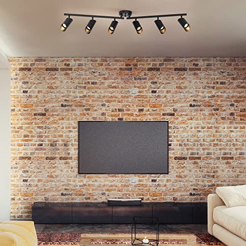 Foldable 6 Light Track Ceiling Light (Black, Christina 6-Light)