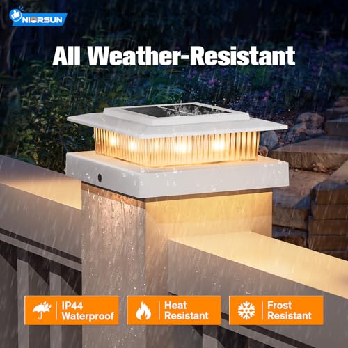 4x4 Post Solar Lights with 2 Modes (White)