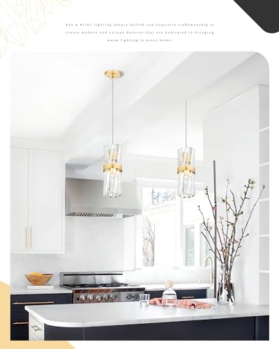 Brush Gold Pendant Lights Kitchen Island (Gold,3PK)