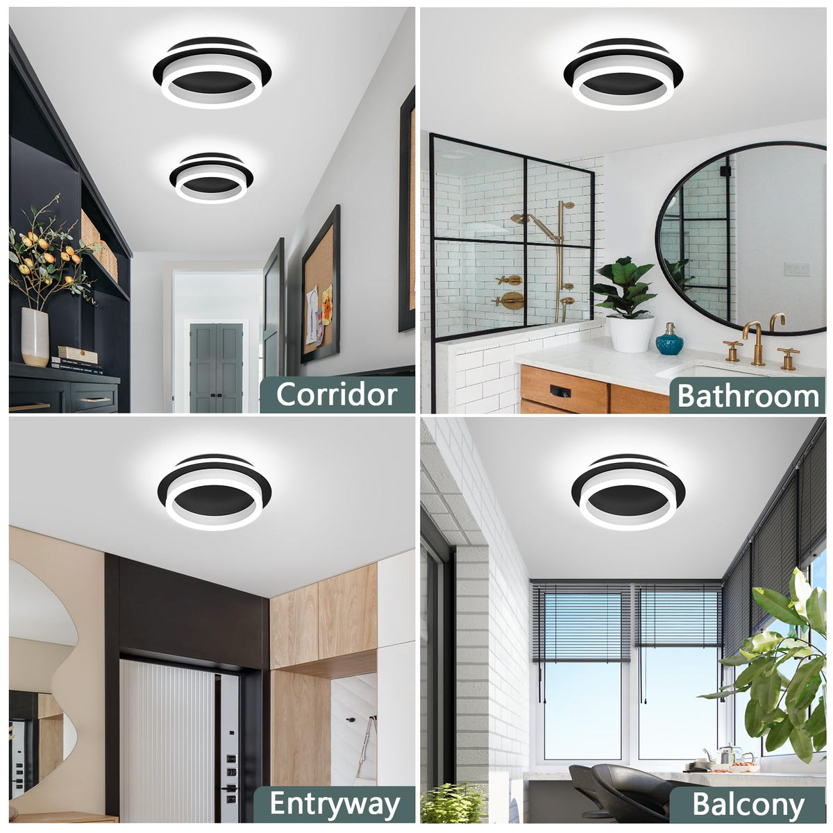 CAMEOE Modern Led Ceiling Light (Matte Black, 6000K)