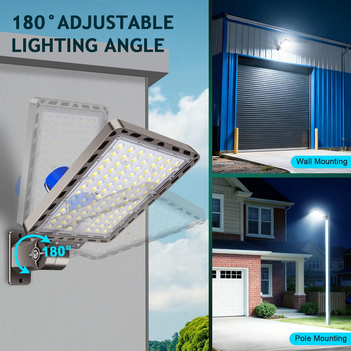 240W LED Parking Lot Light Dusk to Dawn Photocell 4Pack 36000LM (240W/Wall Mount/4PC)