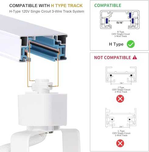Track Lighting Kit with GU10 10W 3CCT H‑Type 13.12FT Rails White 12 Lights (White)