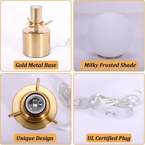 10 Inch Gold Globe Table Lamp (Gold)