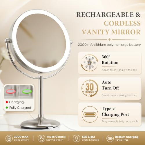 20x Makeup Mirror with Lights