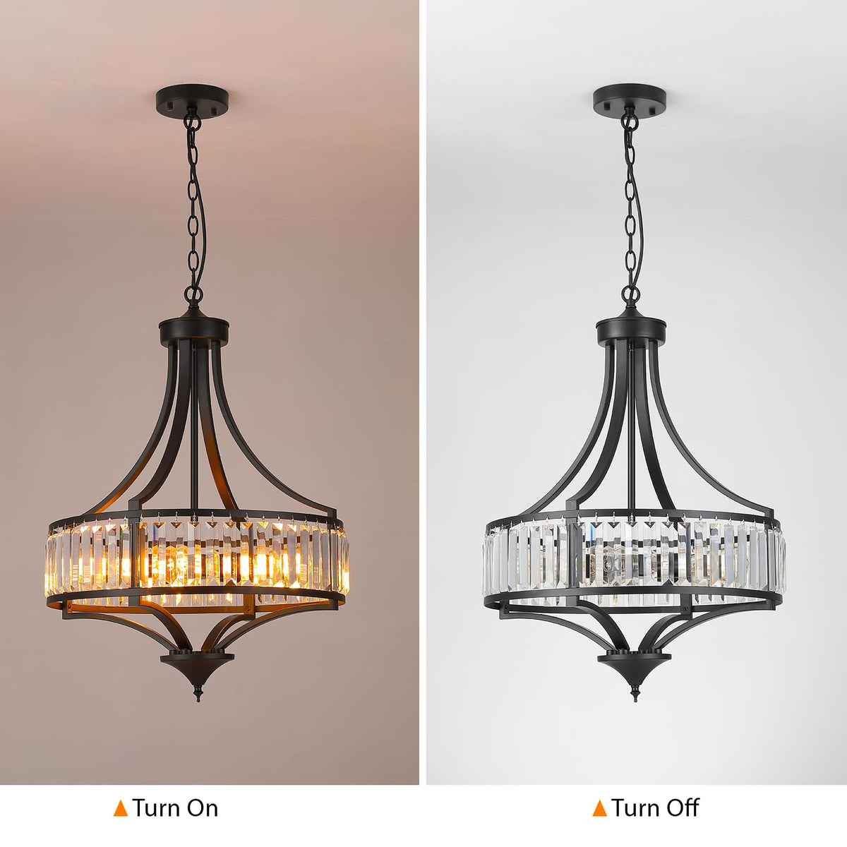 Modern Black Crystal Chandelier (Black)