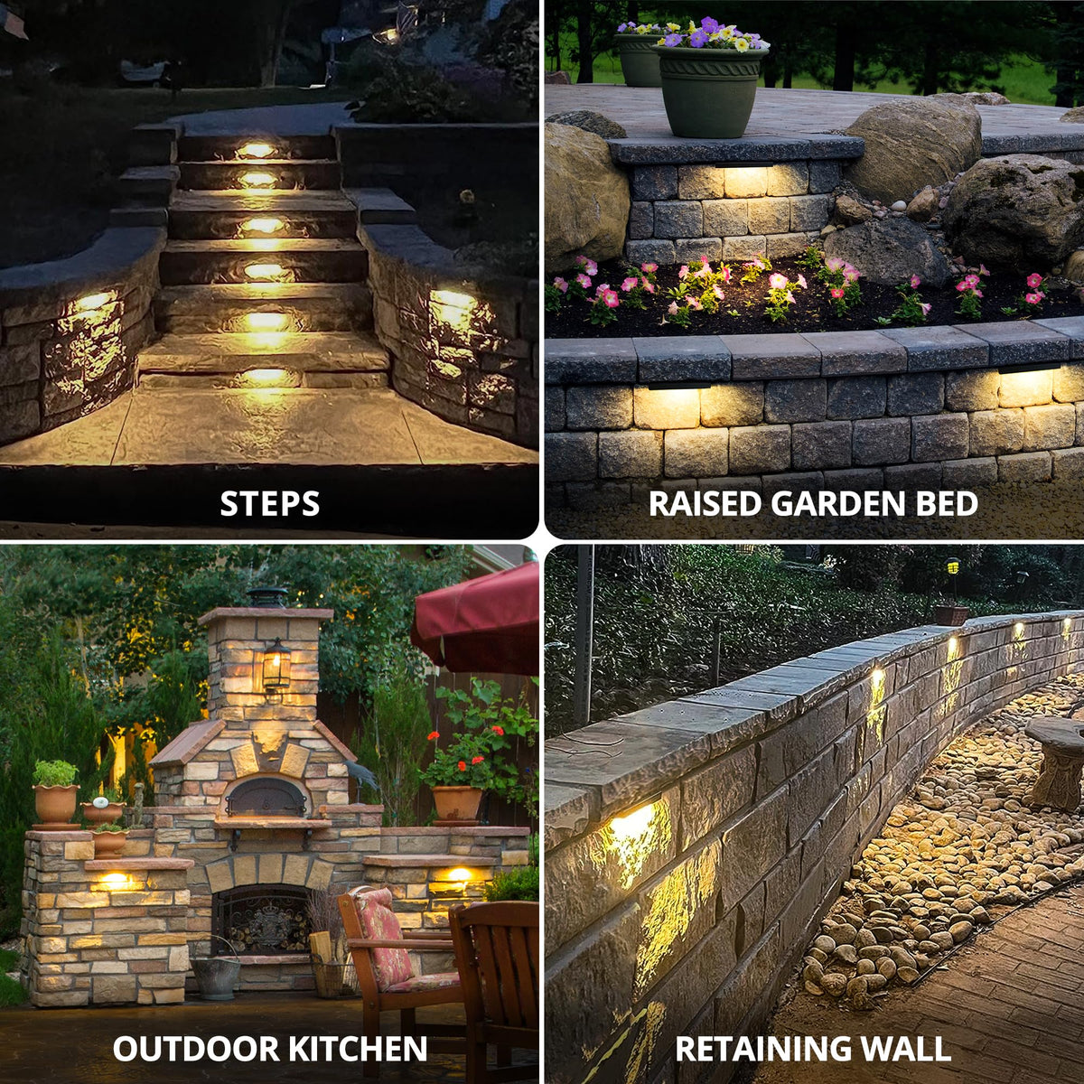 Replaceable 6.8" LED Hardscape Lighting (Light Fixture-Dark Bronze / 12-Pack)
