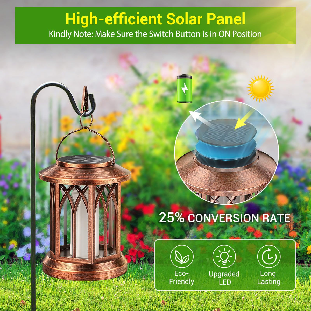 6 Pack Solar Lantern Outdoor Lights (Copper / 6 Pack)