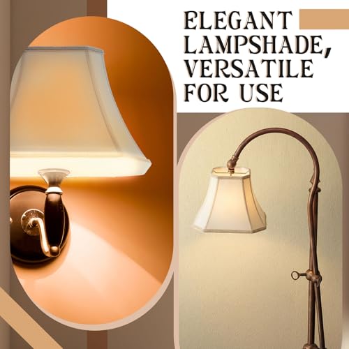Set of 2 Bell Lamp Shade 6.25"x8" Top 11"x16" Bottom 12" High (6.25" x 8" Top 11" x 16" Bottom 12" High / Beige)